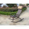 Hand-Woven Brown Resin Wicker Rocking Chair For Outdoor Gar